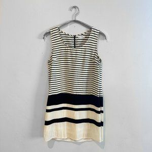 Women's Sleeveless Black & White Striped Dress